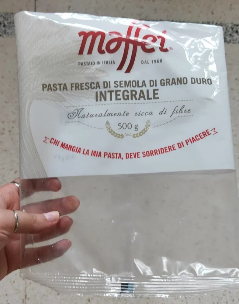 Pasta fresca di semola di grano duro integrale