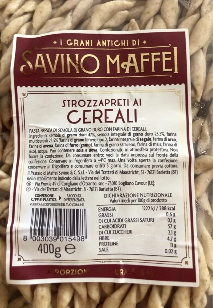 Strozzapreti ai cereali
