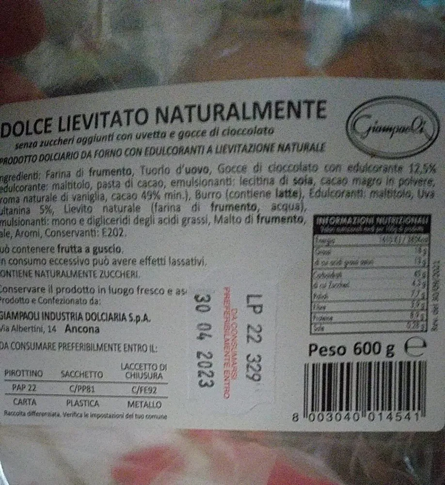 Dolce lievitato naturalmente