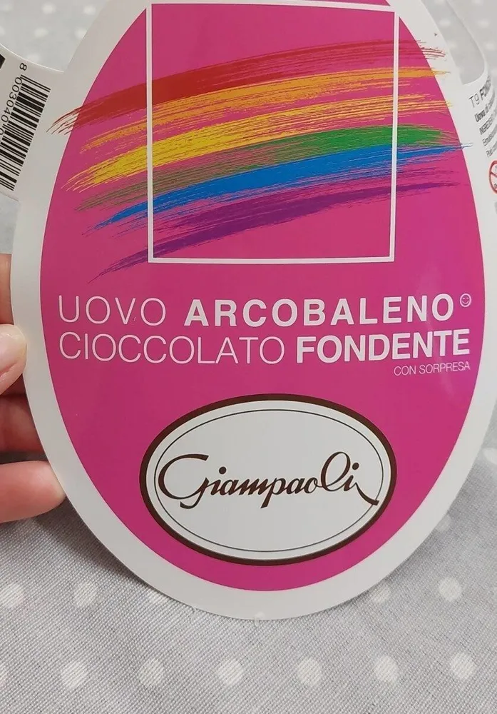 Uovo arcobaleno cioccolato fondente