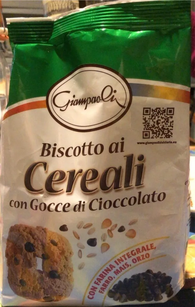 Biscotto ai cereali con gocce di cioccolato