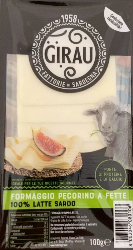 Formaggio pecorino a fette