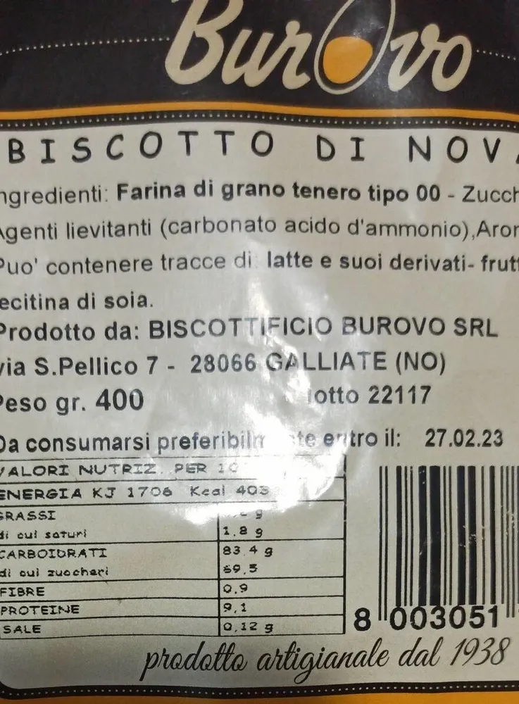 Burovo biscotto di Novara