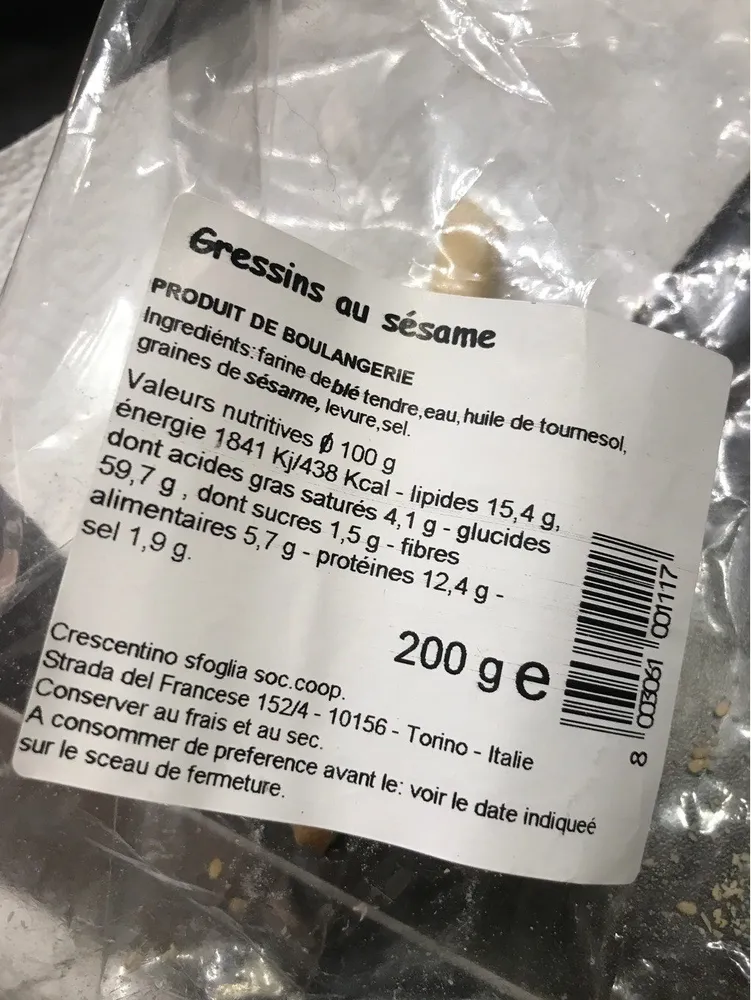 Gressins au sesame