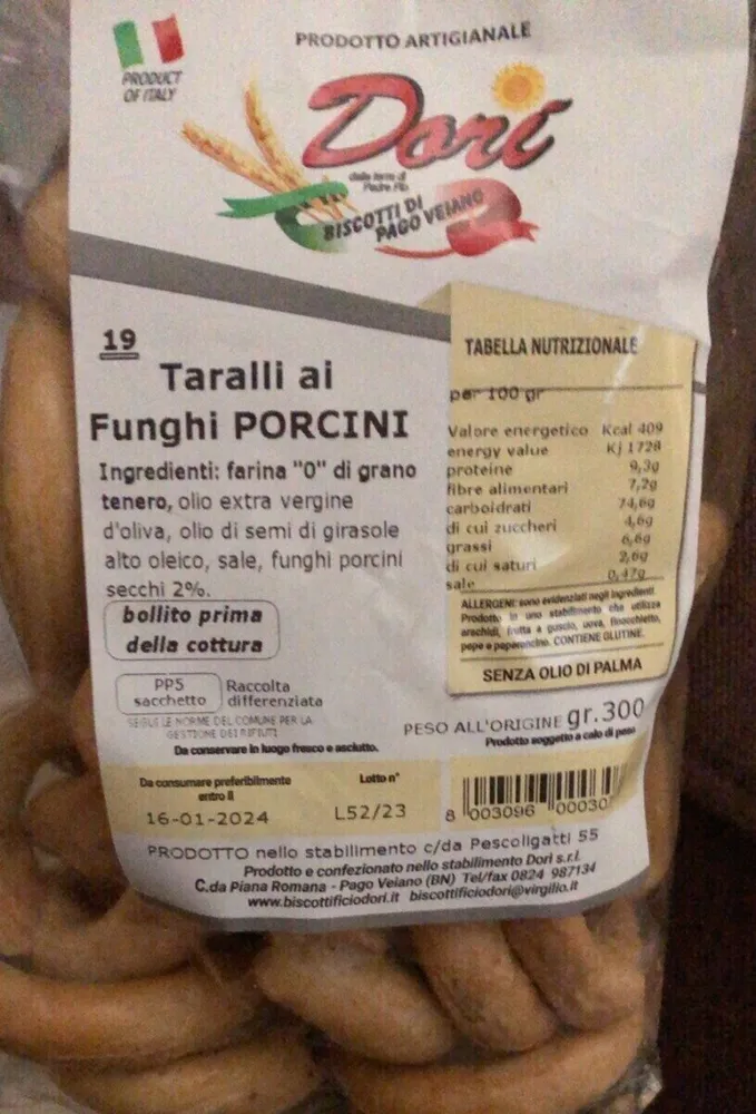 Taralli ai funghi porcini