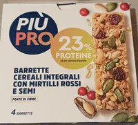Barrette cereali integrali con mirtilli rossi e semi