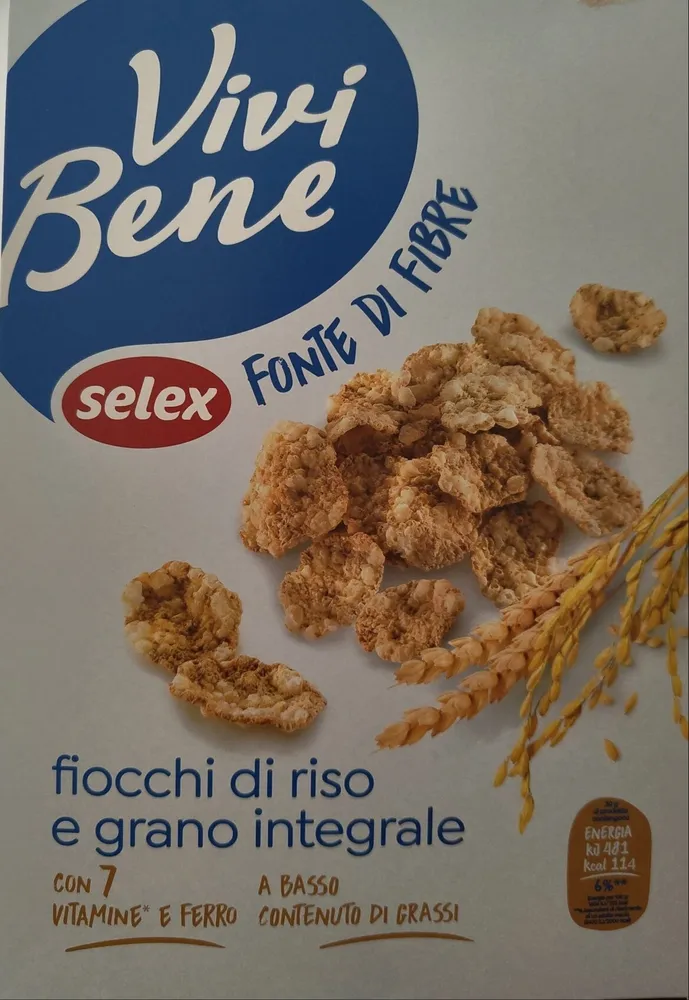 Vivi bene fiocchi di riso e frumento integrale