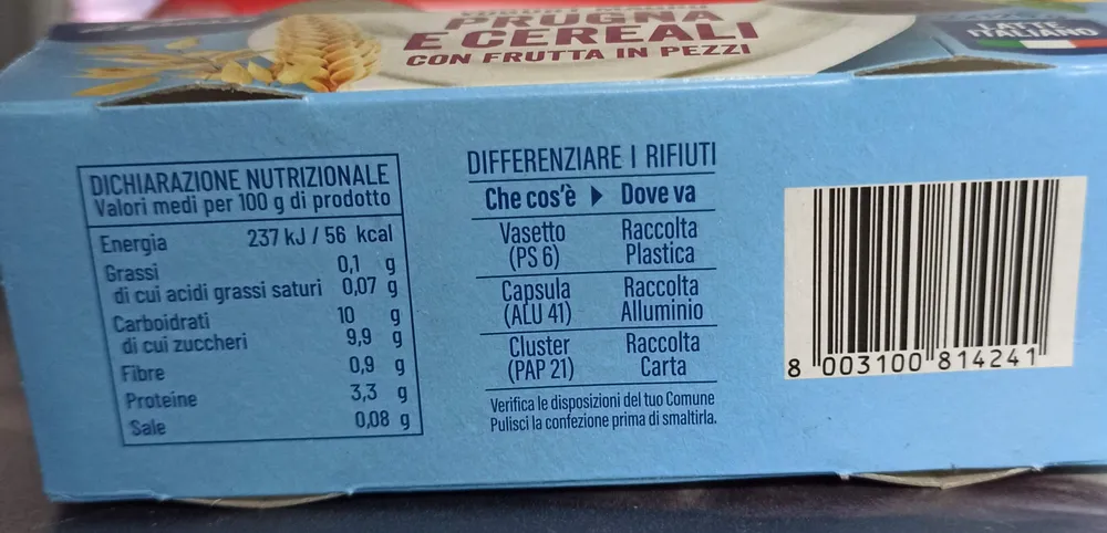 Jogurt magro prugna cereali