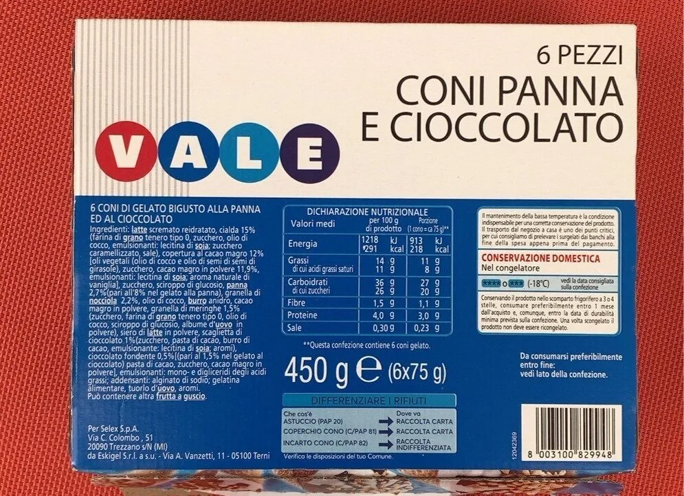 Coni panna e cioccolato