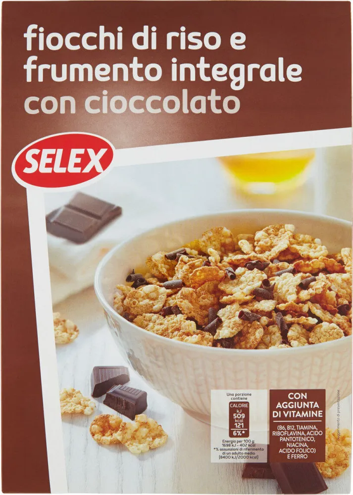 Fiocchi di riso e frumento integrale con riccioli