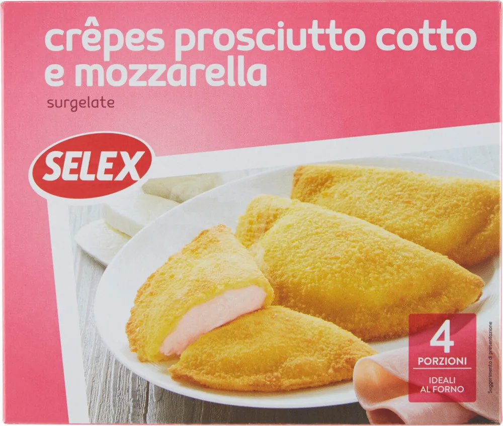 Crepes surgelate prosciutto cotto e mozzarella