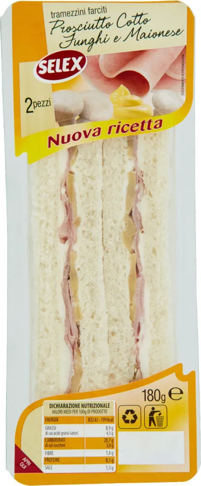 Tramezzini farcitIGProsciutto cotto