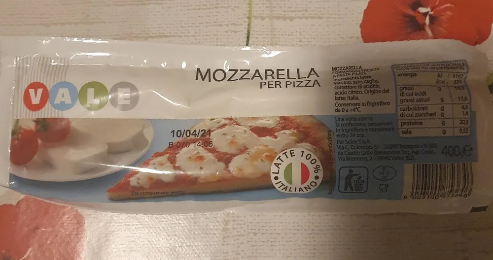 Mozzarella per pizza