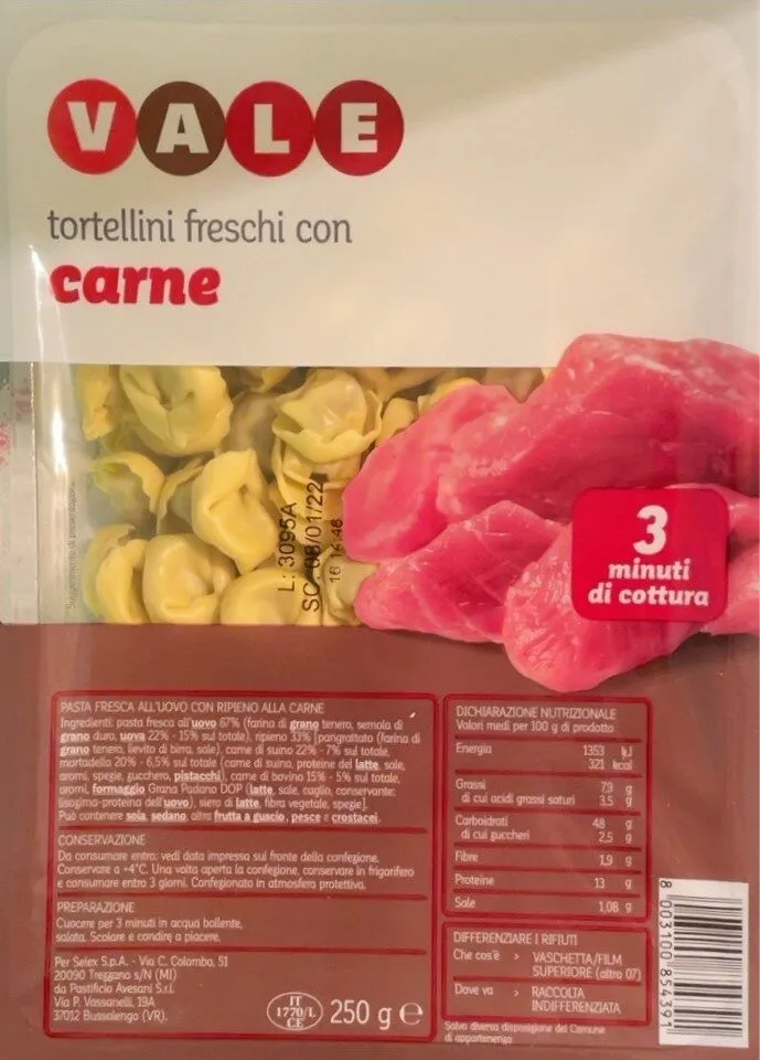 Tortellini freschi con carne
