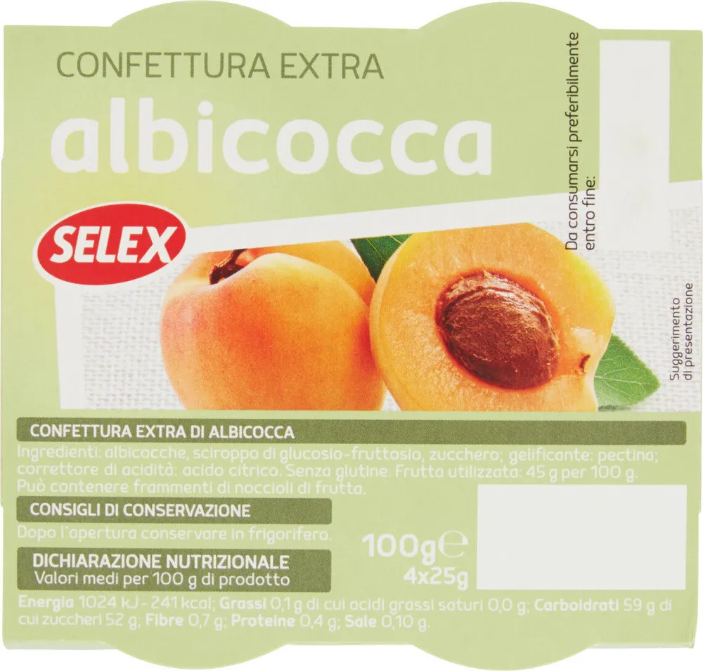 Confettura extra di albicocche in monoporzioni