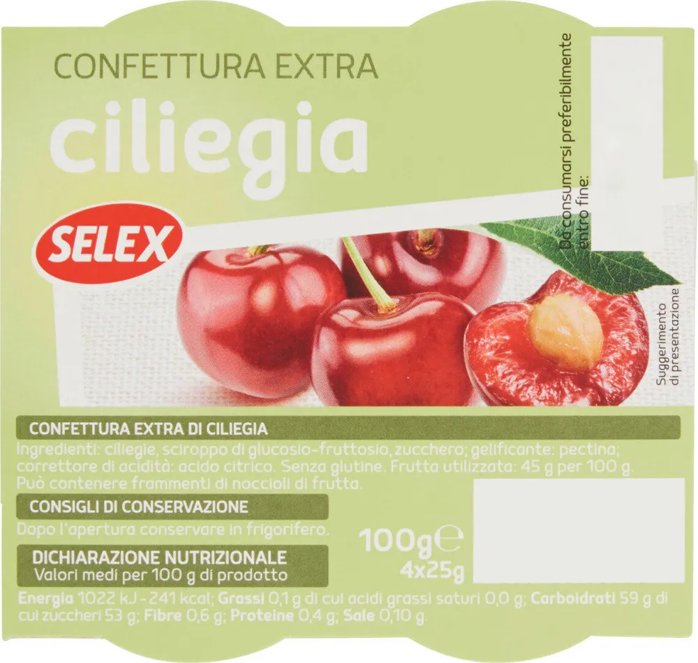 Confettura extra di ciliegie in monoporzioni