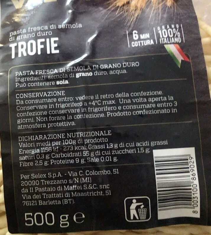 Trofie fresche di grano duro