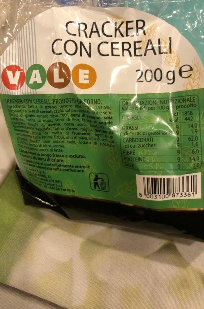 Cracker con cereali