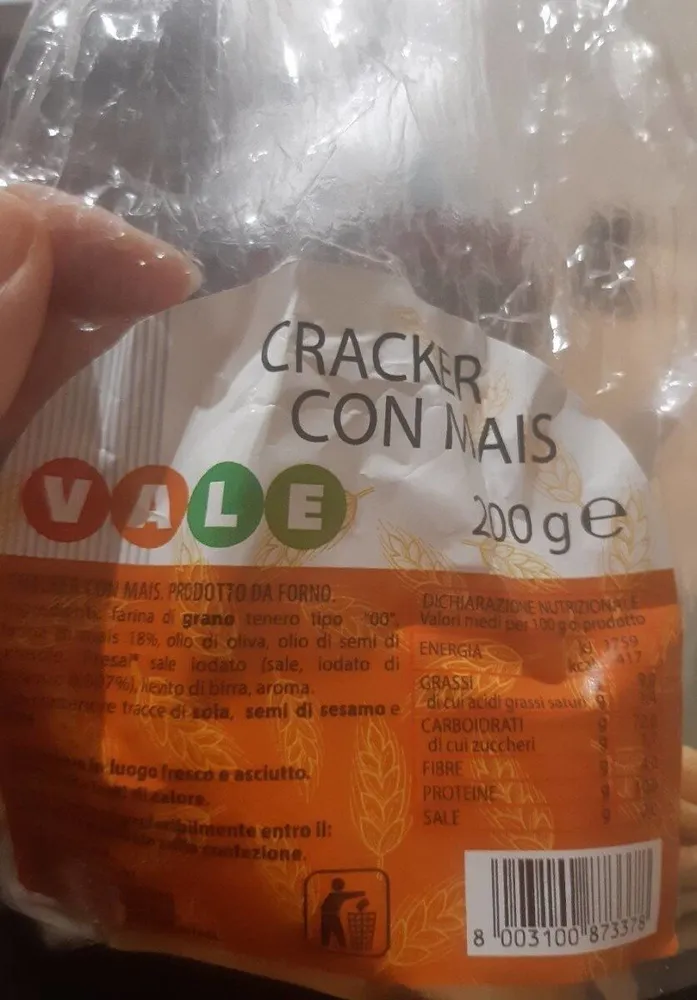 Cracker con mais