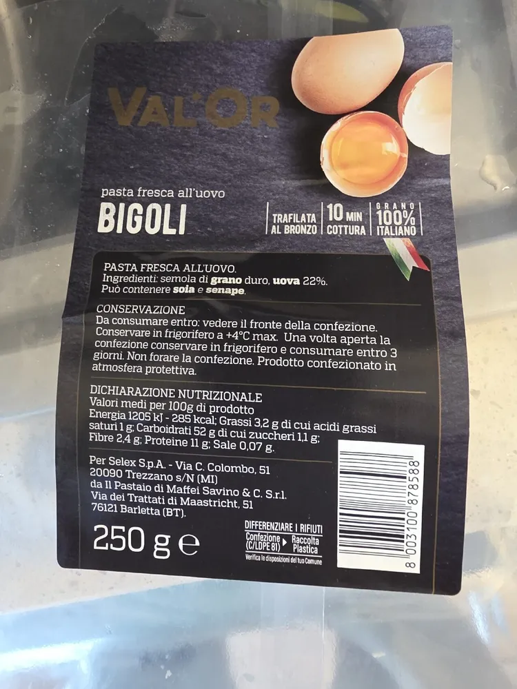 Bigoli all'uovo