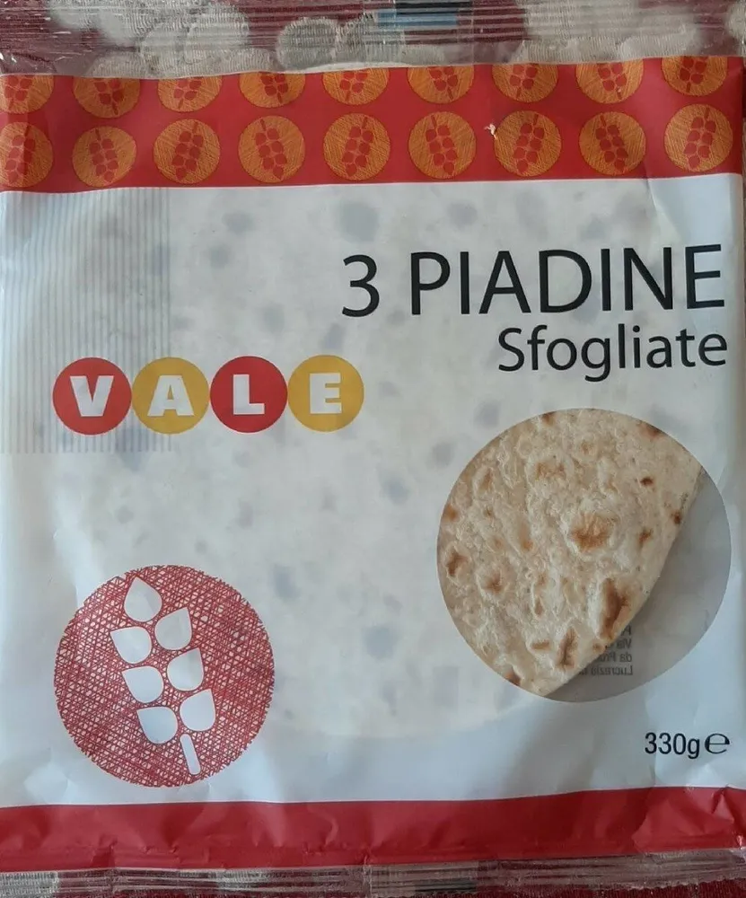 3 piadine sfogliate