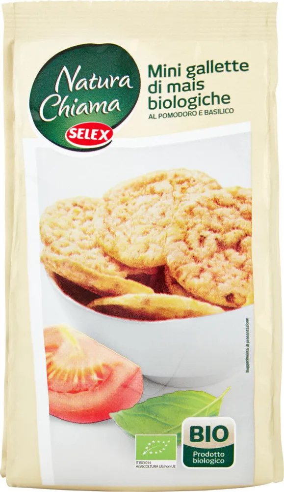 Natura chiama mini gallette di mais al pomodoro biologiche