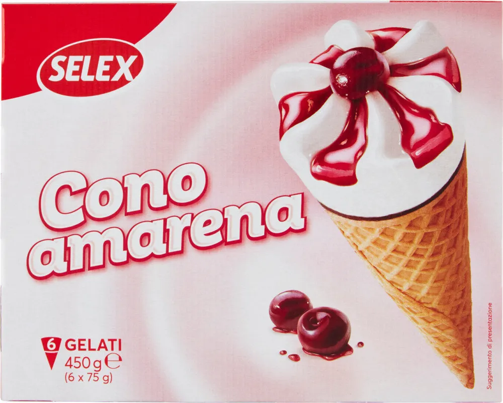 Coni di gelato vaniglia variegati all'amarena