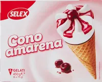 Coni di gelato vaniglia variegati all'amarena
