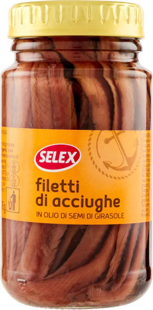 Filetti di acciughe in olio di girasole