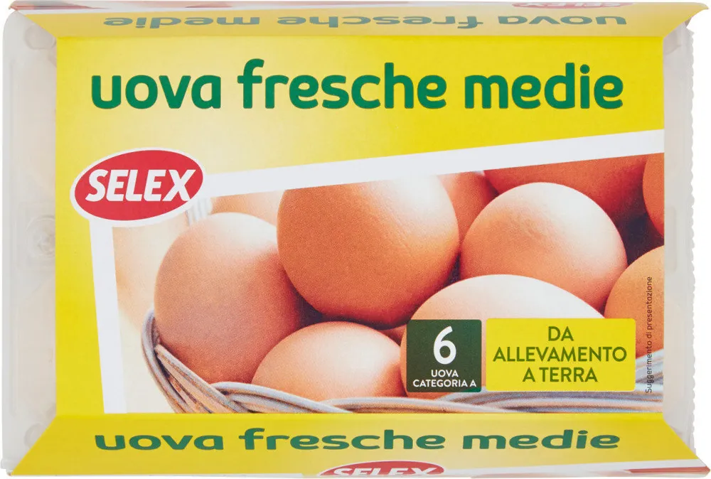 Uova fresche medie da allevamento a terra categoria a