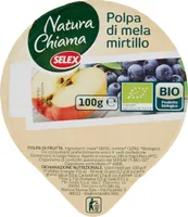 Natura chiama polpa di mela e mirtillo biologica