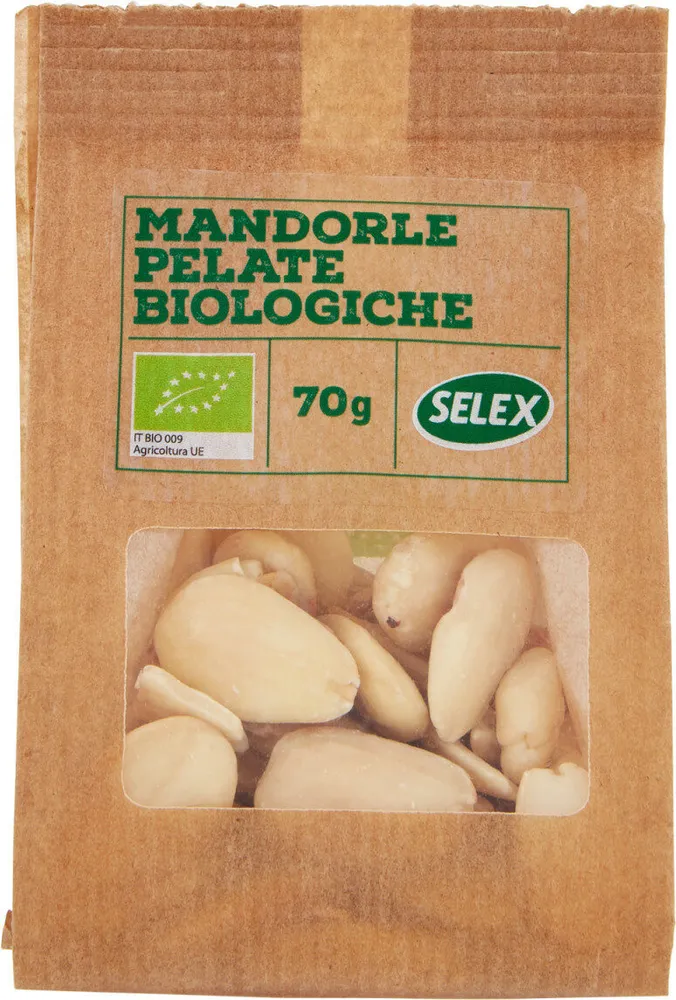 Frutta secca mandorle pelate biologiche