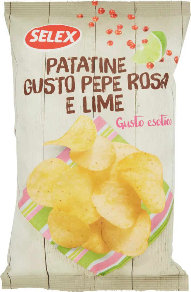 patatine Gusto pepe rosa e lime