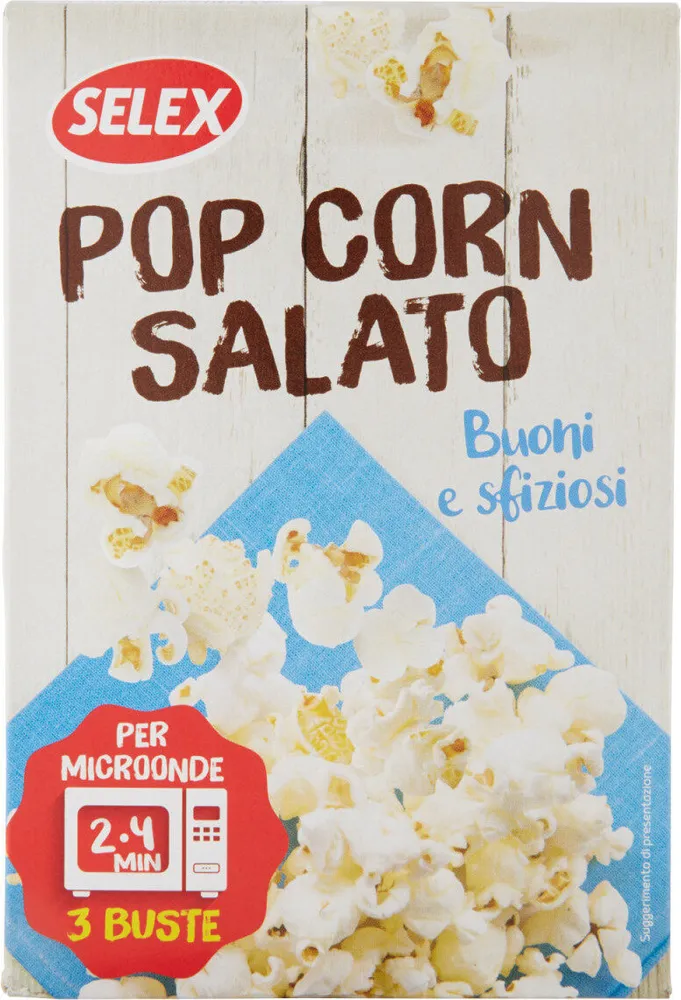 Pop corn salato per microonde buste