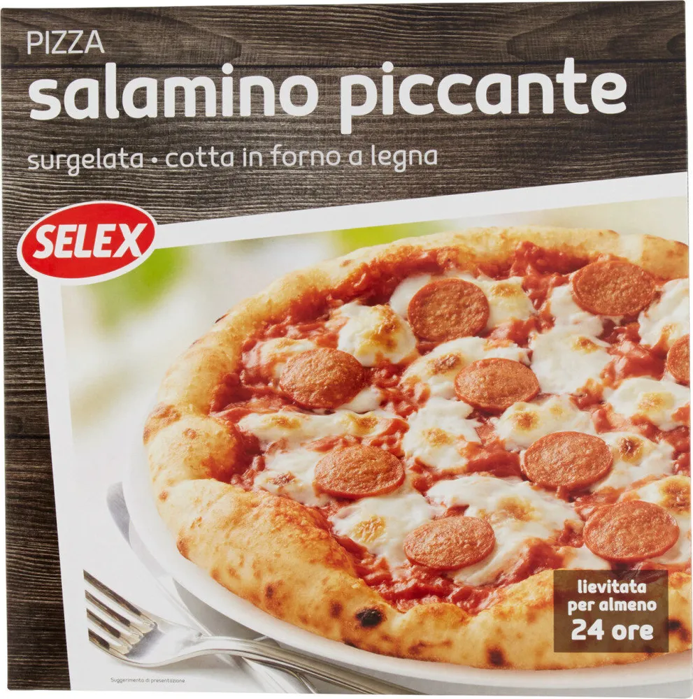 Pizza con salamino piccante surgelata