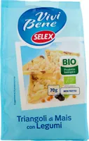 Vivi bene triangoli di mais con legumi biologici