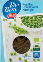 Vivi bene pasta dIGPiselli verdi biologici fusilli