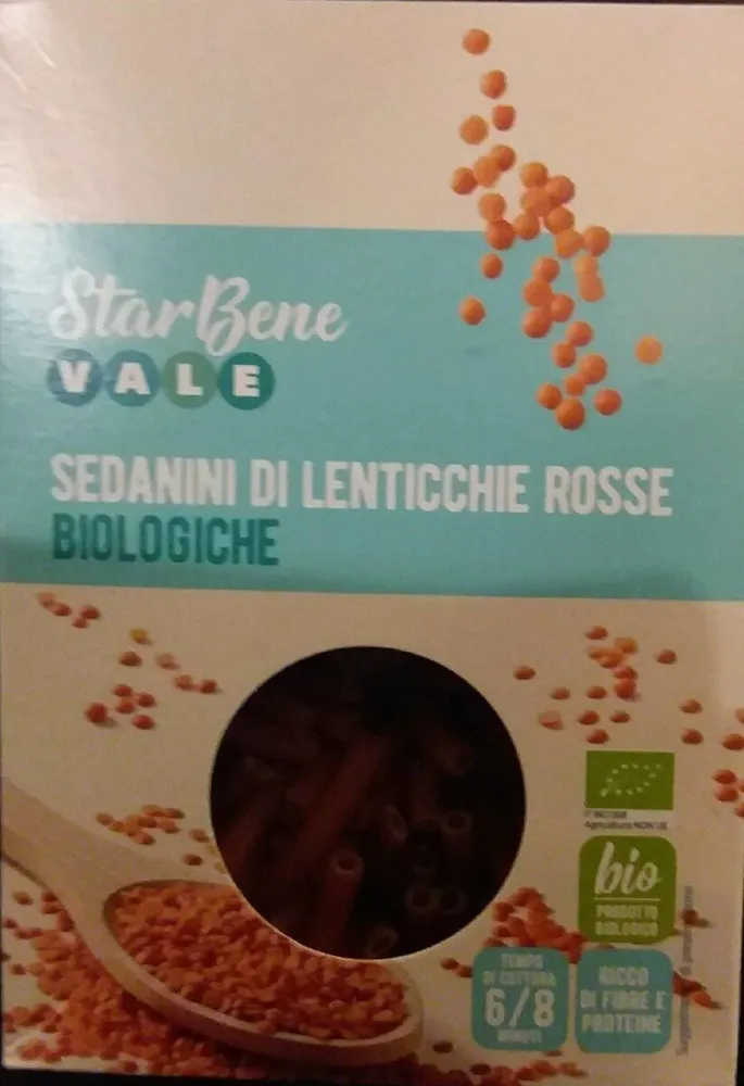 Sedanini di lenticchie rosse bio