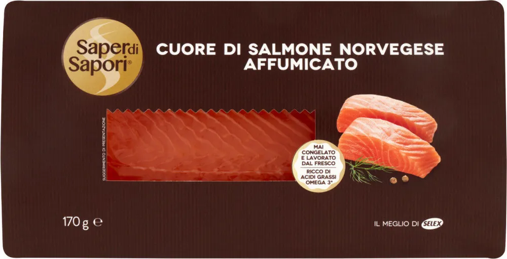 Sape di sapori cuore di salmone affumicato norvegese