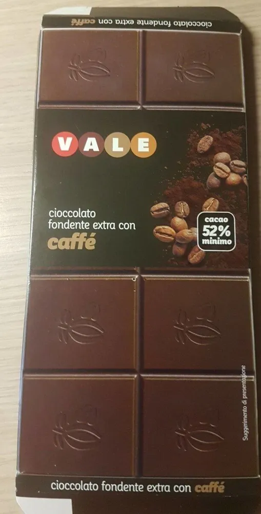Cioccolato fondente extra con caffè