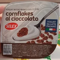 Selex yogurt intero bianco dolce con cornflakes al cioccolato
