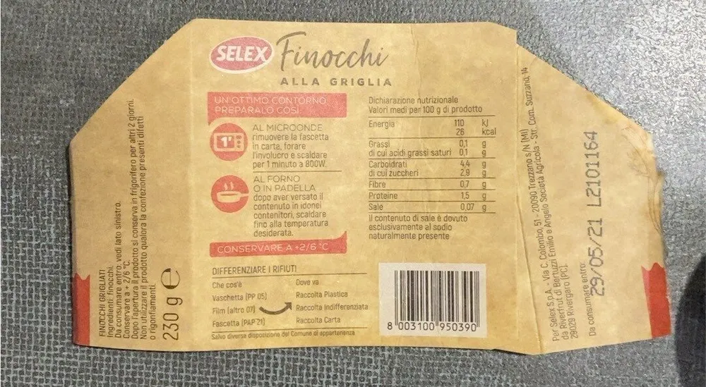 Finocchi alla griglia selex