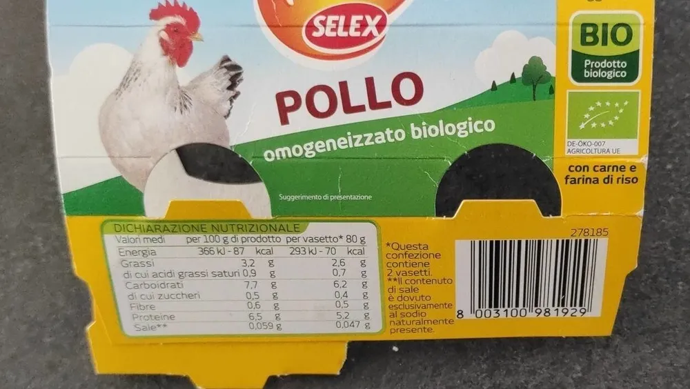 Omogenizzato di pollo