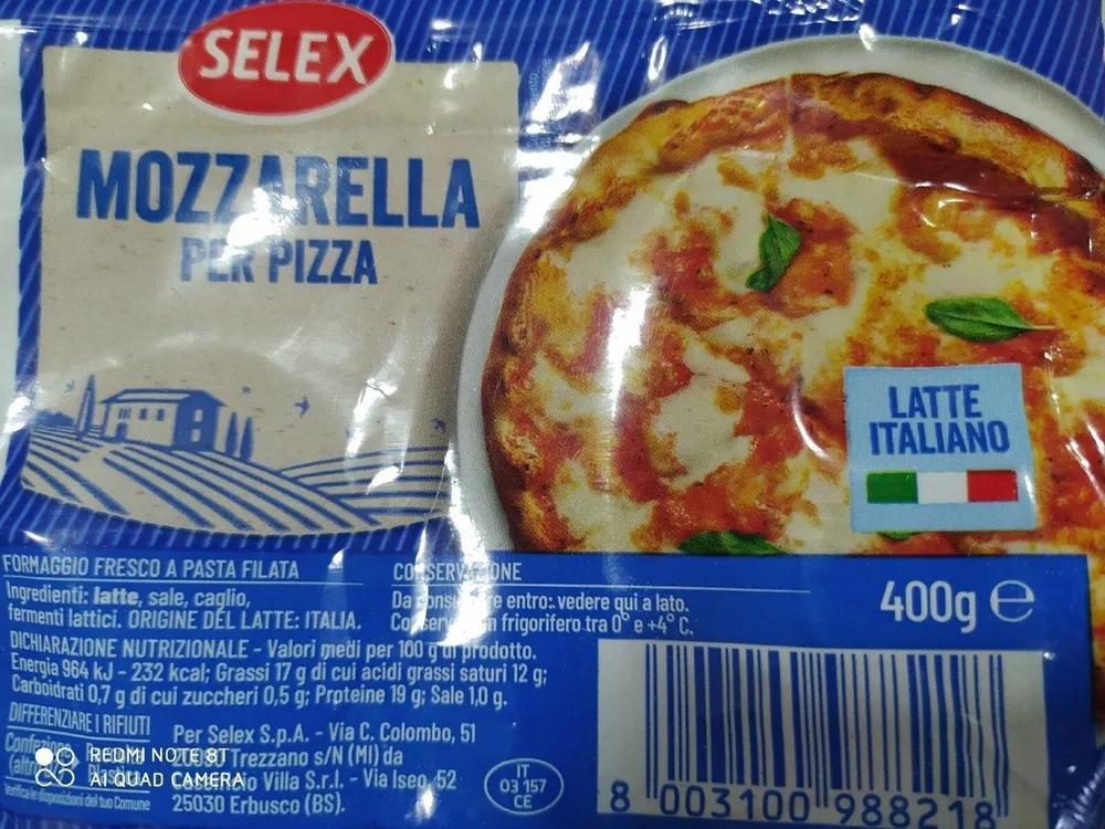Mozzarella per pizza