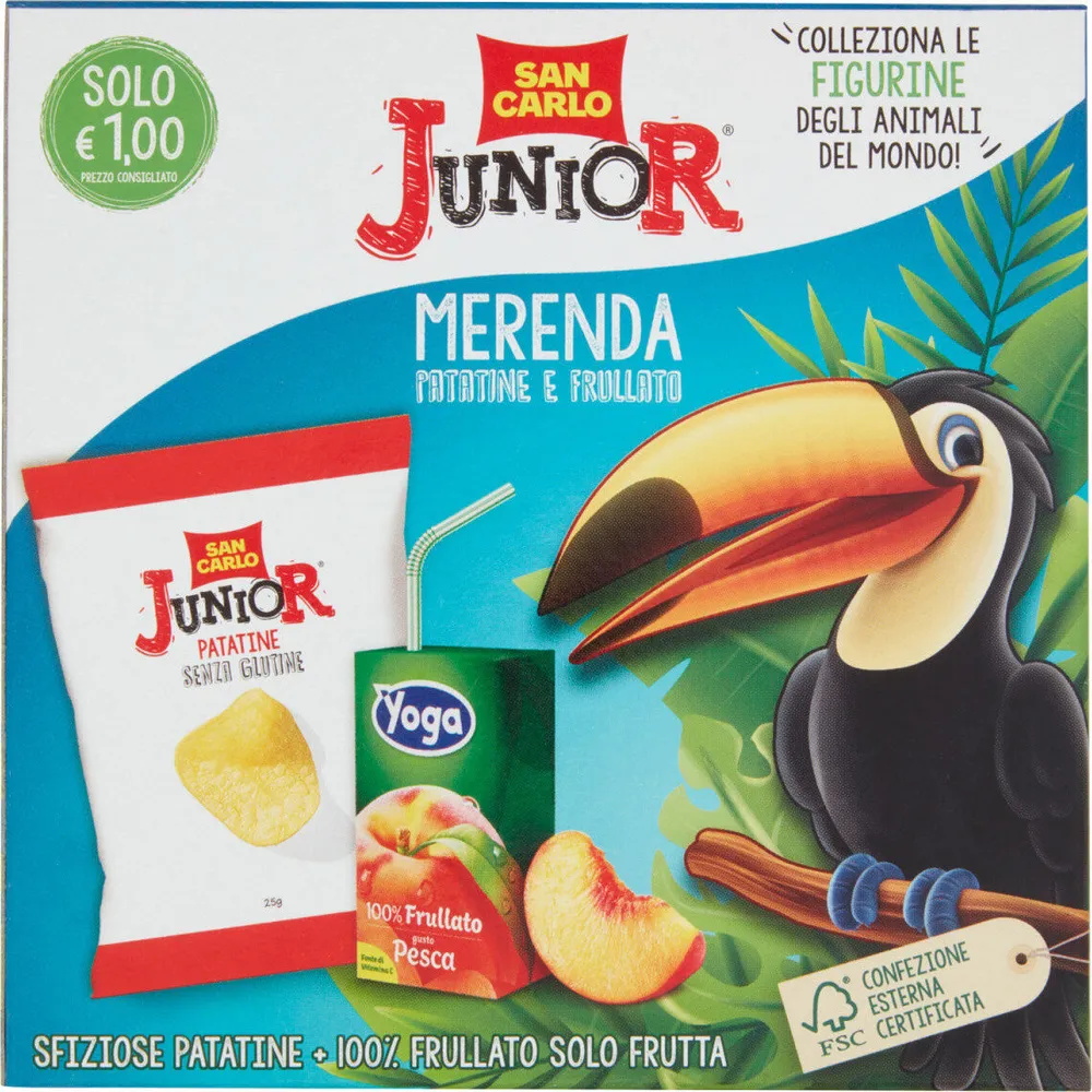 Junio merenda patatine e frullato