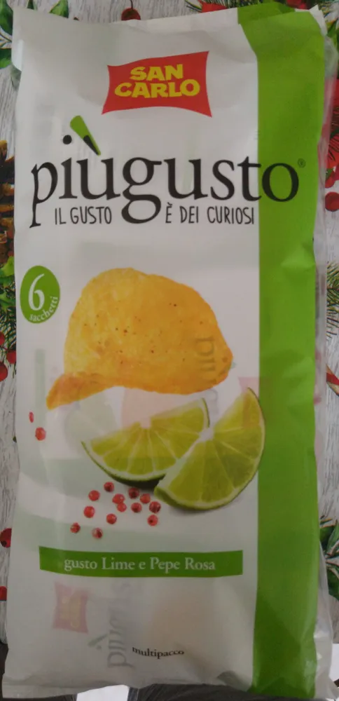 Più Gusto - Patatine gusto Lime e pepe rosa