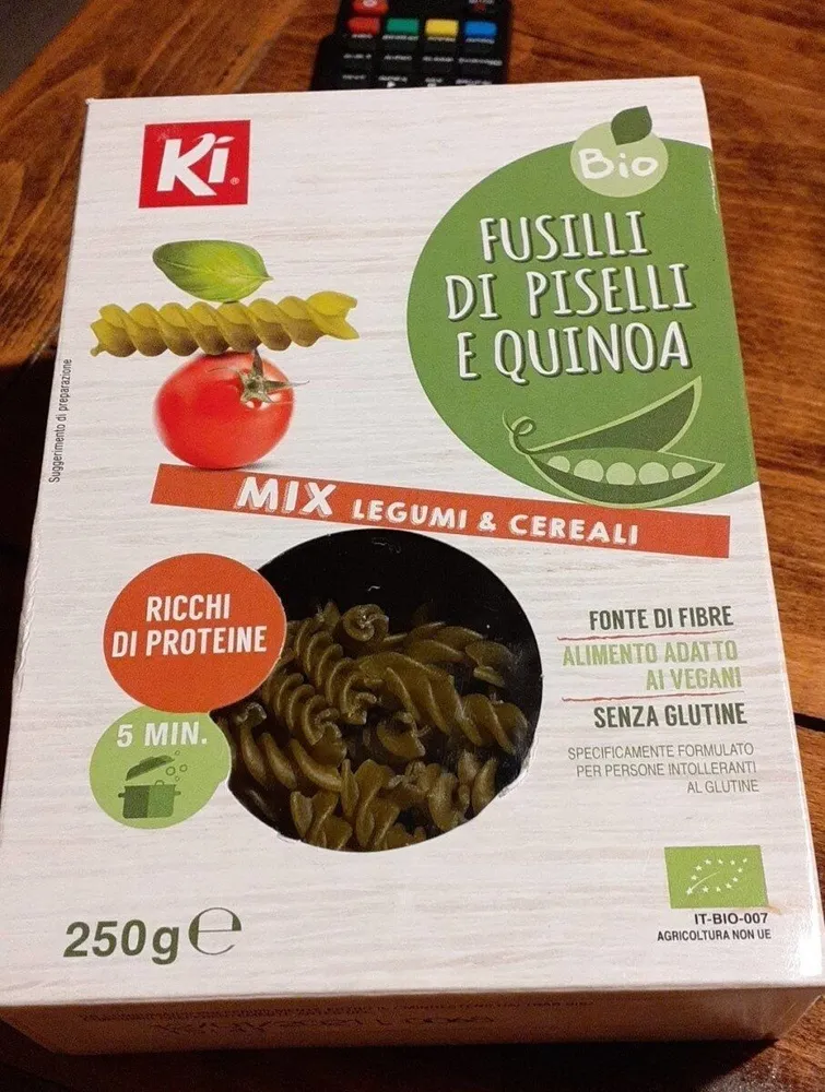 Fusilli di piselli e quinoa