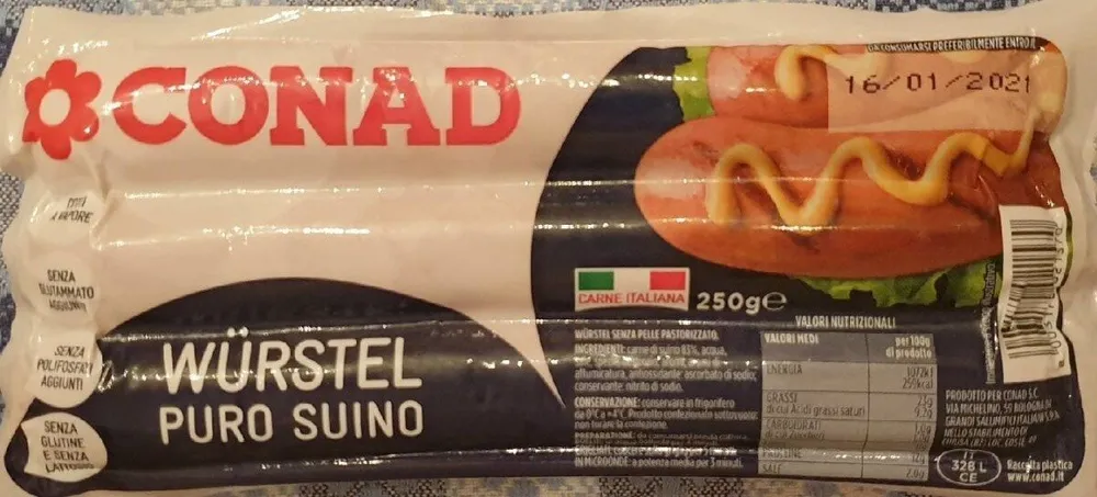 Würstel puro suino