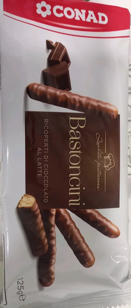 Bastoncini ricoperti di cioccolato al latte
