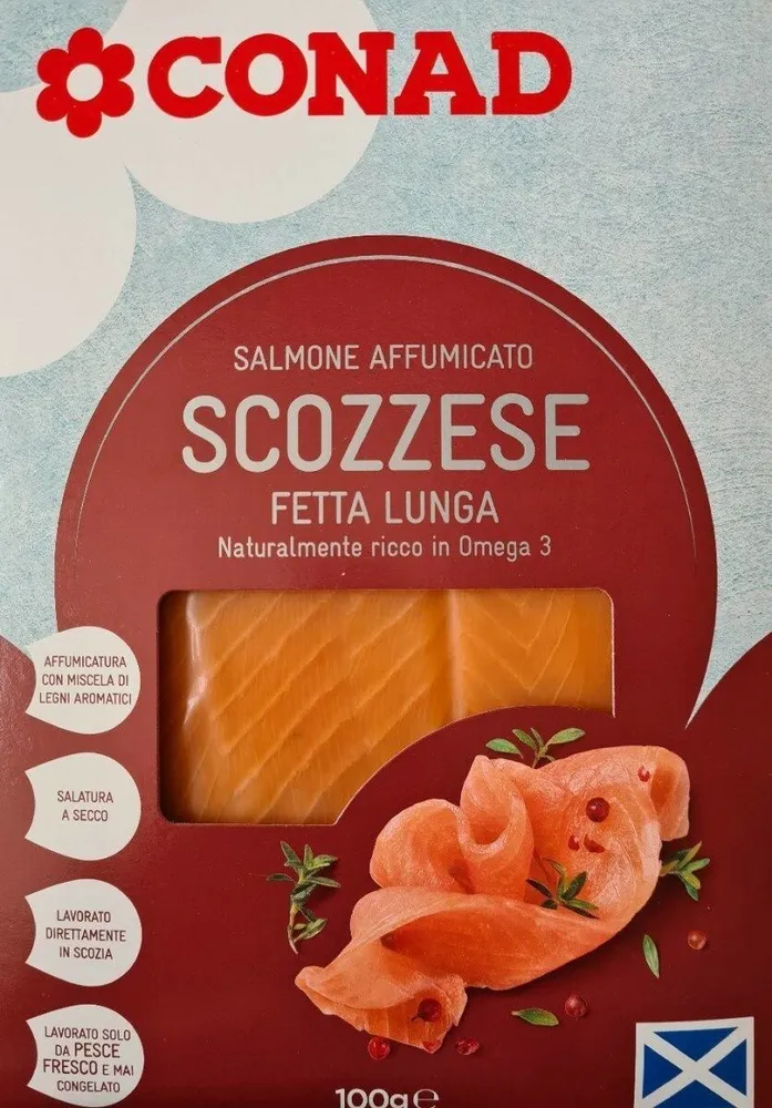 Salmome affumicato scozzese fetta lunga